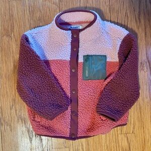 Old Navy Kids Sherpa Jacket - Pink and Purple with Green Pocket